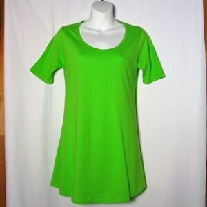Lularoe Lime Green Perfect Tee Slits Top  SALE!